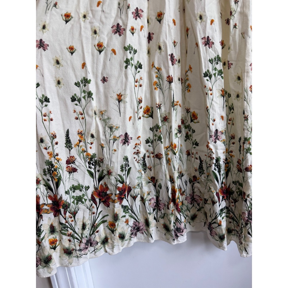 Max Studio London Floral Maxi Dress Cream Embroidered V-Neck Balloon Sleeve - Picture 6 of 10